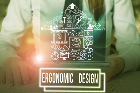 显示人体工程学设计的书写笔记为用户安装或设计工作场所的商图片