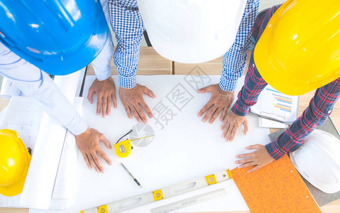 顶端视图架构和工程设计咨询蓝图建筑商背景图片