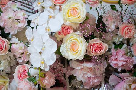 玫瑰花装饰为花束或华丽的纹理背景图片