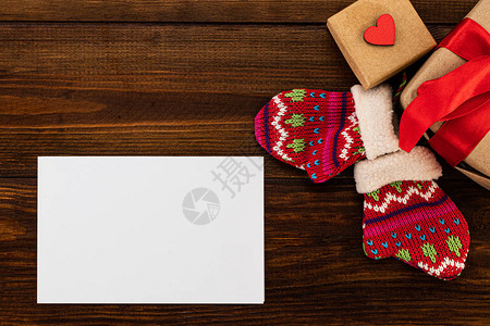 圣诞贺卡和礼品盒复制您的xma图片