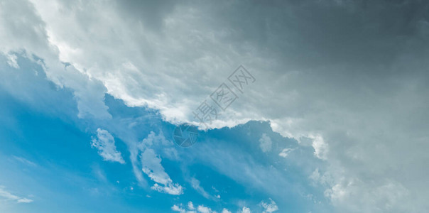 美丽的云彩景色暴风云与清背景图片