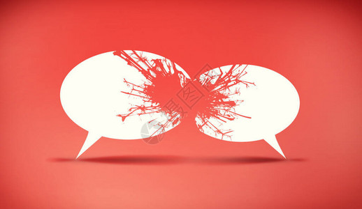 语音气泡图标象征着崩溃社会舆论问题和外交辩论积极的对话有争图片