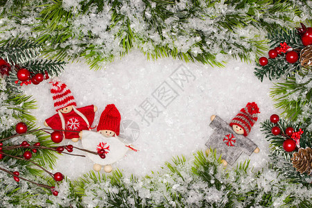 诺尔盖圣诞贺卡带复制空间的圣诞节边框诺尔节日背景标志插画