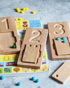 木制儿童玩具木制计数和书写托盘学习资源图片