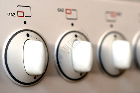 燃气灶的调节按钮特写背景图片