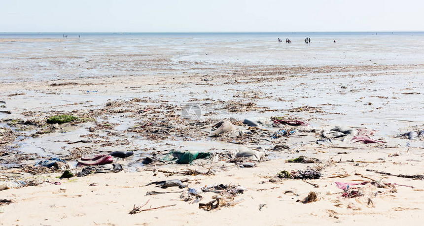 环境概念海滩垃圾污染问题马达加斯图片