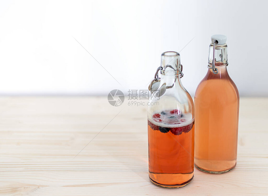 两瓶水果甘巴沙茶自制发图片