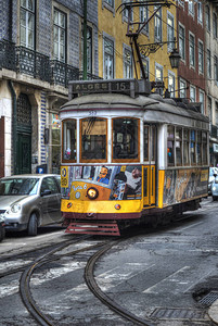 里斯本街与黄线15号线历史段在里斯本具有正常的交通功能它们也经图片