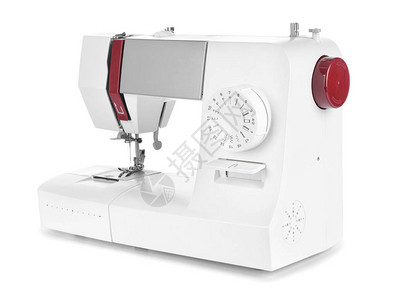 白色背景上的缝纫机背景图片