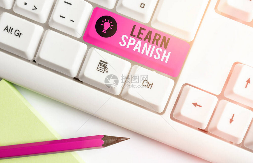 手写文字书写学习西班牙语西班牙词汇方言语音中的概念图片