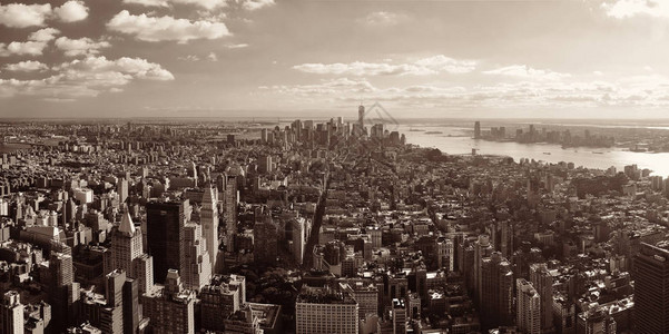 纽约市中心天际线全景图片