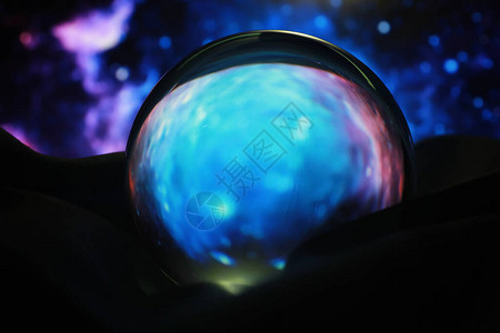 占星术背景带有预测的水晶球星座运势算命和决定命运有水背景图片