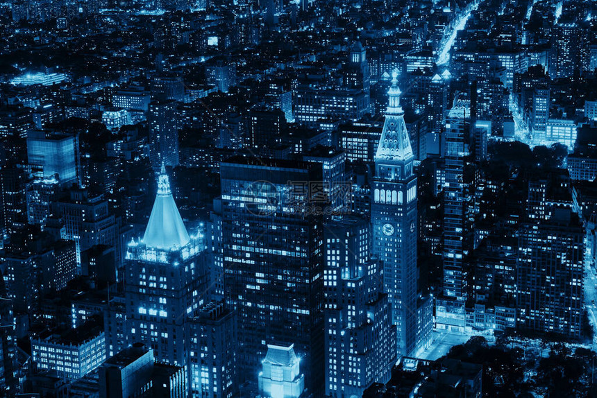 纽约市历史摩天大楼和城图片