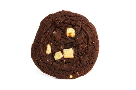 巧克力曲奇饼干与白色巧克力隔图片