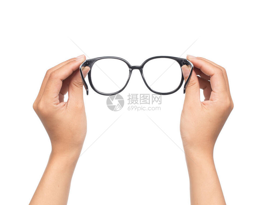 白色背景上孤立的眼镜EyeGl图片