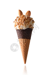 杏仁口味奶油冰淇淋图片