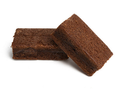 白背景上孤立的布朗尼巧克力蛋糕Browniecolcox图片