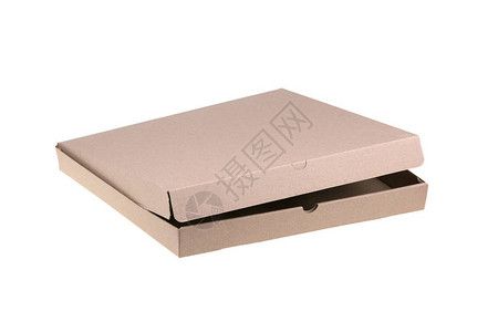 空的比萨饼纸箱孤图片