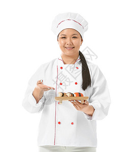 美丽的亚洲厨师白色图片