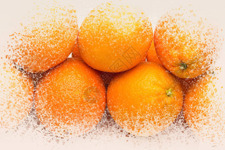 桔子熟了涂料或类似于熟橙桔子在橘子果出现时背景