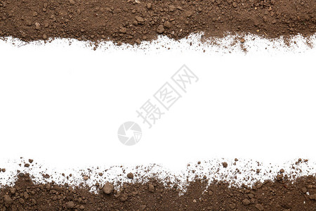 白色背景上的分散土壤图片