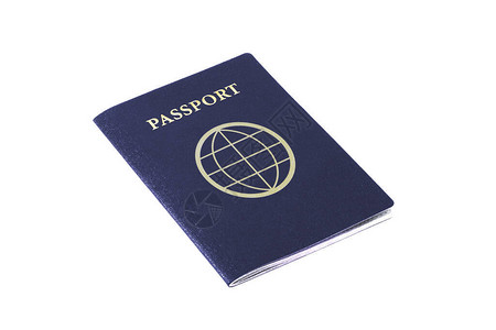 孤立的蓝色护照世界标志背景图片