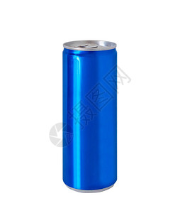铝蓝色软饮料苏打汽水可以在白色背景与图片