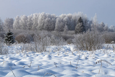寒冷多雪的冬天在农村图片
