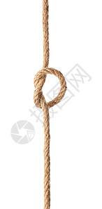 白色背景上带结的绳子背景图片