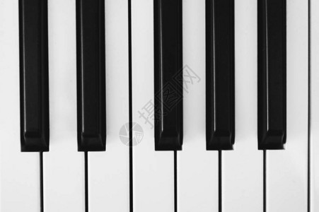 黑白钢琴键盘特写图片