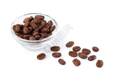 咖啡豆碗里的咖啡豆图片