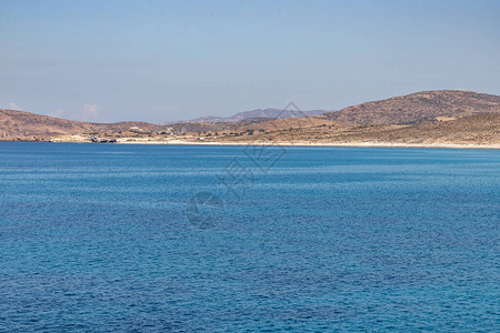 Mytakas海滩的海岸线希图片