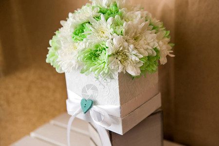 菊花是白色和绿色的图片