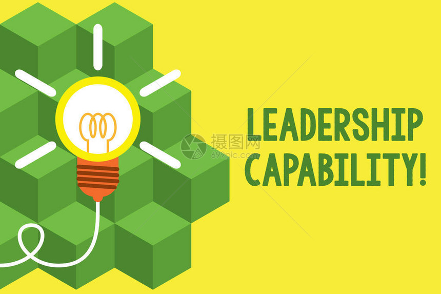 手写文字书写领导能力概念照片领导者可以建立有效领导能力的大创意灯泡成功转动想法发图片
