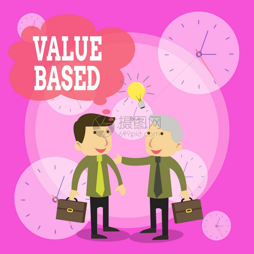 显示基于价值的概念手写概念意义考虑产品在满足客户商务同事方面的价值与简要案例分享图片