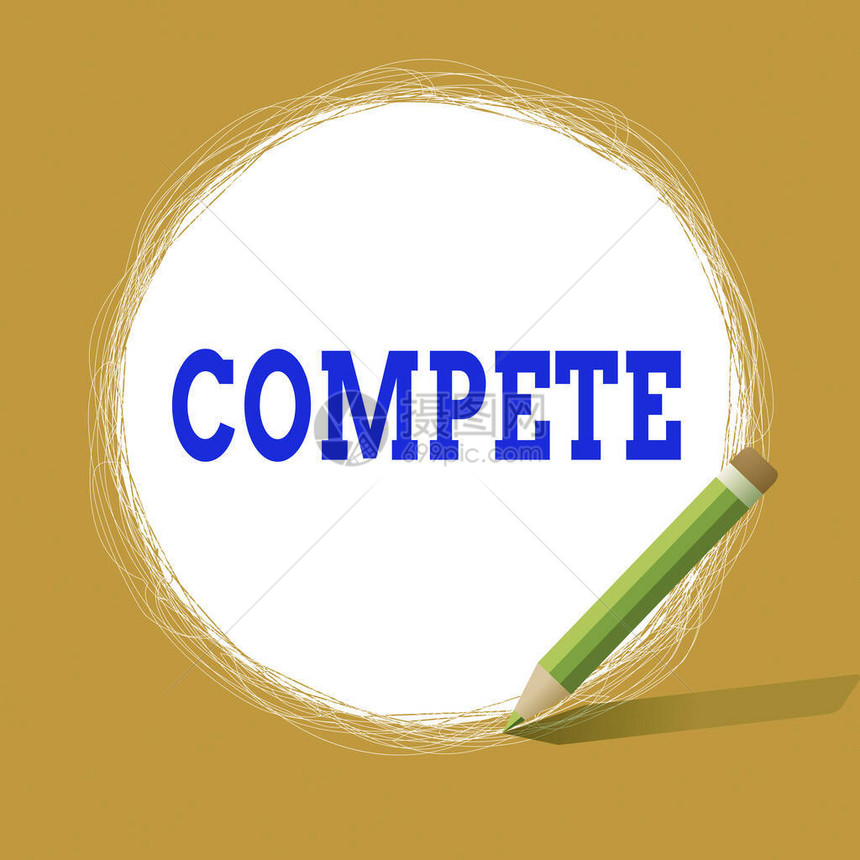 概念手写显示竞争概念意指通过击败或建立优于他人的优势来赢得某种胜利使用Pencil白图片