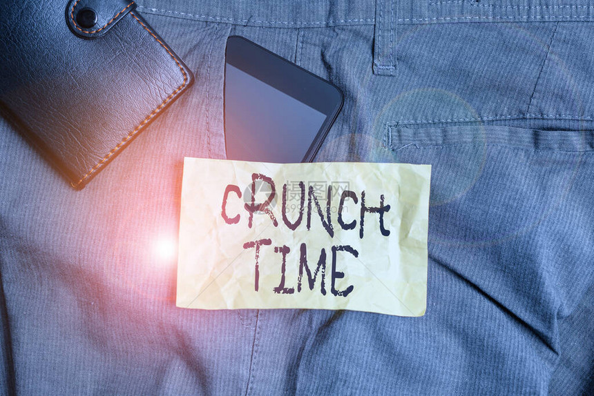 显示CrunchTime的写作注释成功压力期的商业概念很大图片