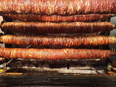 大肉卷烧烤户外土耳其美食图片