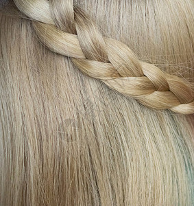 金发女郎的长发与辫子的质地发型头发健图片