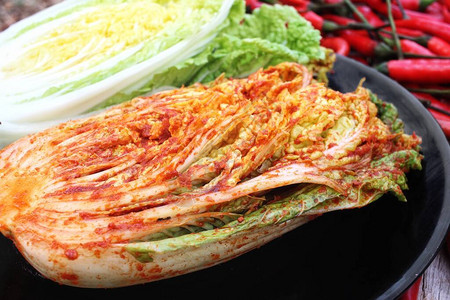 泡菜韩国食品的特写图片