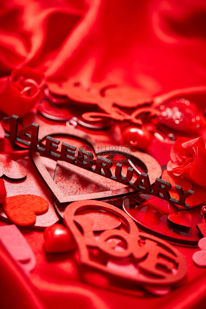 情人节背景红丝绸织图片