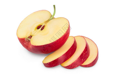 红色半苹果背景图片
