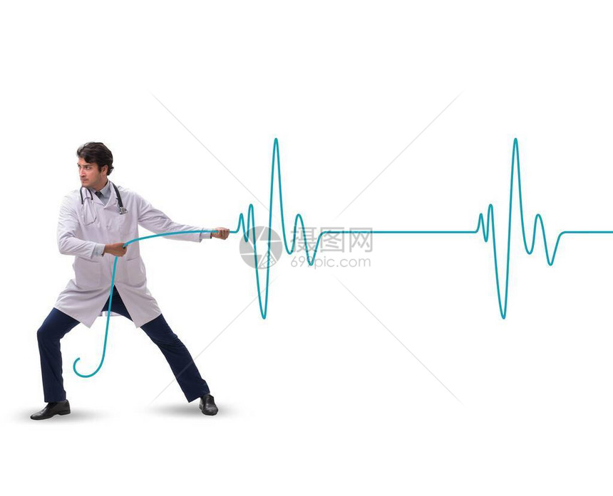心脏跳动的远程医疗概念中的图片