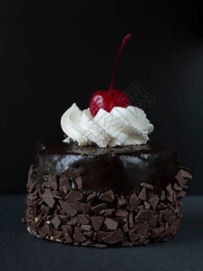 美味巧克力蛋糕顶上图片