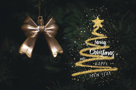 圣诞树装饰和文本圣诞快乐和新年快乐2021年圣诞节和新年快乐图片