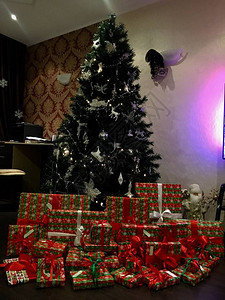 新年圣诞节礼物圣诞树冬天雪俄罗斯的冬天图片