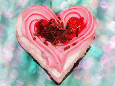 情人节的日心蛋糕甜背景图片