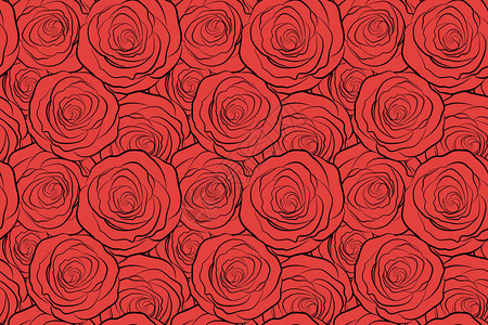 红色画玫瑰背影的背景花背景图片