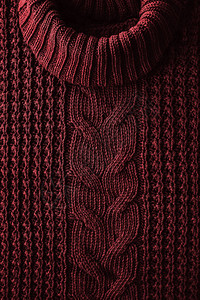 长颈高的冬红毛衣针织纹底背景喜潮流风图片