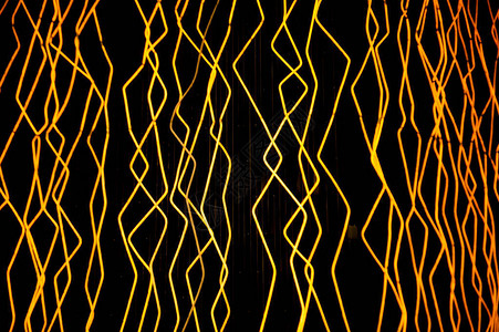 霓虹黄线几何概念黑色背景上的发光灯图片